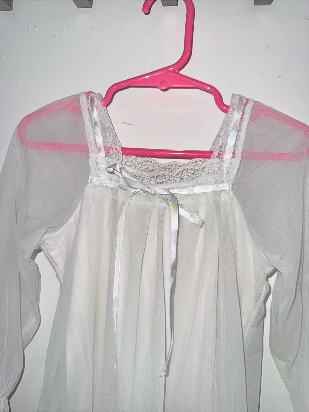 F.G.Y vintage-style sheer long-sleeved nightgown girls dress size 7-8 years